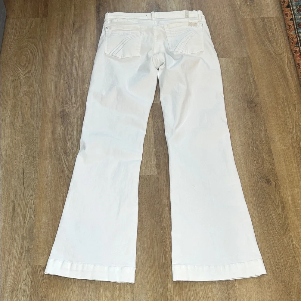 Women's White Flared Jeans - Picture 7 of 10